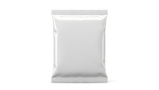 Empty white packaging bag
