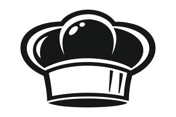 Fototapeta premium chef hat silhouette line art vector illustration with a white background