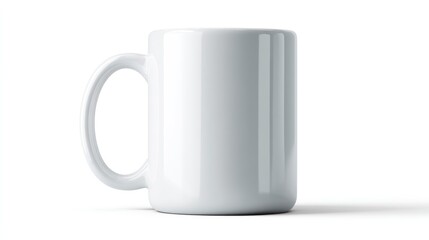 White ceramic mug with transparent background
