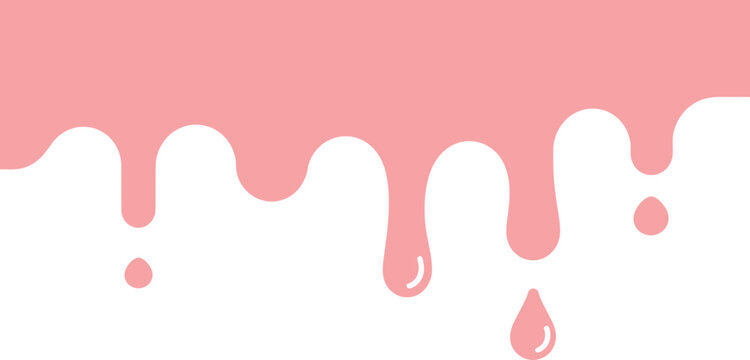 Pink dripping liquid border, minimal paint drip decoration for creative backgrounds, banners and modern graphic design, vector illustration - Powered by Adobe