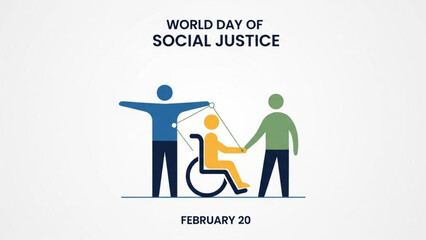 World day of social justice illustration with people helping each other promoting equality and support on february 20 symbolizing inclusivity and community solidarity