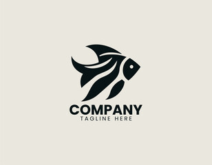 Tetra Fish Black Vector Logo Illustration