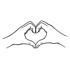 Fototapeta premium Hands forming a heart shape Vector