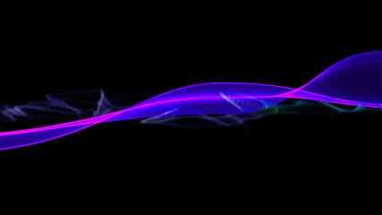 デジタルウェーブ・背景もや付き（抽象的でダイナミックな波形アート）JPG 黒背景