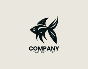Tetra Fish Black Vector Logo Illustration