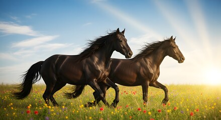 horse on a meadow in nature