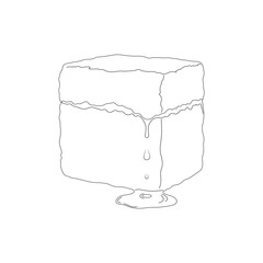 outline vector of melting ice cubes