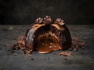 Rich chocolate cake with dripping ganache