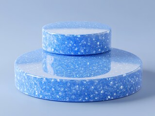Blue speckled ceramic cake stands