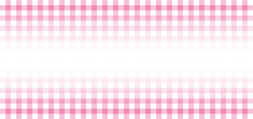 Soft pink and white gingham check pattern background with horizontal gradient fade for traditional textile design feminine scrapbooking and elegant tablecloth texture