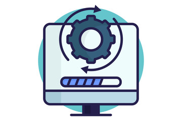 Software update icon. Colored icon style. Icon related to IT support. Technology elements vector illustration