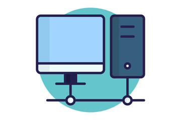 Data connection icon. Colored icon style. Icon related to IT support. Technology elements vector illustration