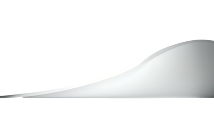 A curved, gradient gray shape against a black background. Simple, minimalist design