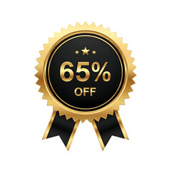 Gold Seal Badge With Center Showing Sixty Five Percent Discount