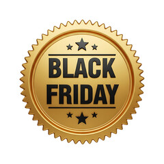 Gold Seal Emblem With Friday Text And Star Accents On