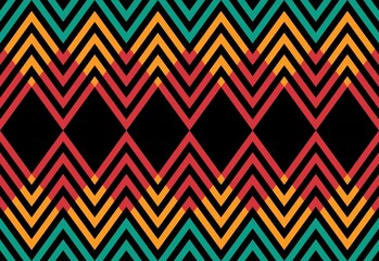 Vector Multi-Colored Zig Zag Pattern Wallpaper