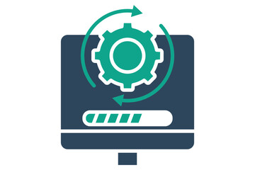 Software update icon. Solid icon style. Icon related to IT support. Technology elements vector illustration