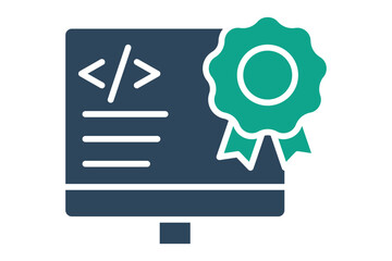 Software license icon. Solid icon style. Icon related to IT support. Technology elements vector illustration