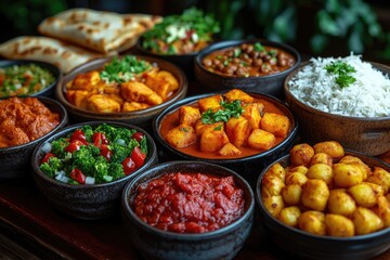 Kitchen counter filled with vegan ingredients for meat-free cooking