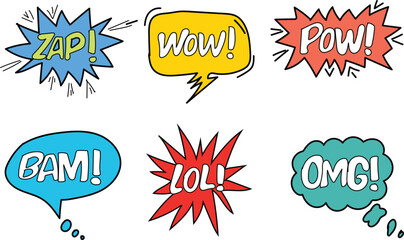 Comic book speech bubbles with various expressions © Junayad