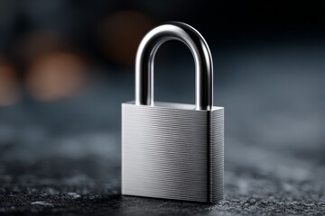 Close-up of a metallic padlock on textured surface highlighting security and safety