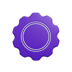 Glossy Purple Hexagonal Button with Concentric Rings