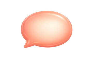 Pink 3d speech bubble icon representing social media conversation, communication, chat, and dialogue