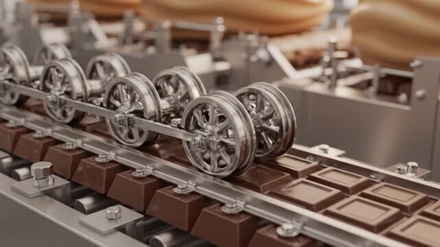 Chocolate Production Line Automated Conveyor Belt Manufacturing Process