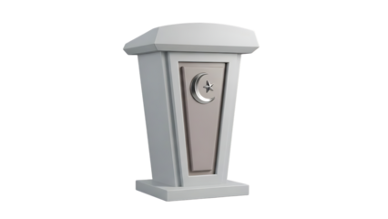 Modern podium with microphone holder isolated on transparent background