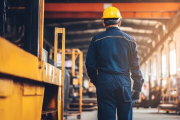 Worker Standing Still After Completing Task in Production Area