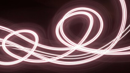 Mesmerizing abstract light trails swirling and intertwining against a dark background, creating a dynamic and fluid visual art composition that evokes motion and digital energy