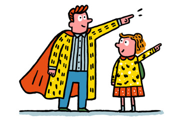 Brightly Colored Character Design for Father's Day Theme