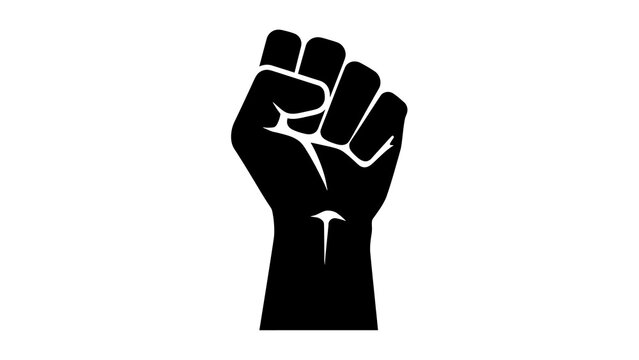 Black raised fist silhouette symbolizing strength and solidarity