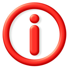 red button with letter i