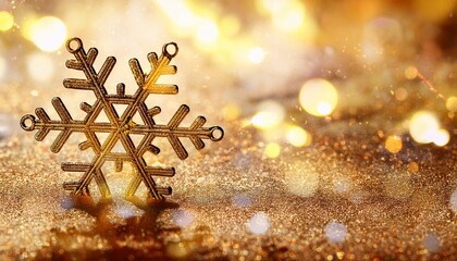 Gold Snowflake Winter Background