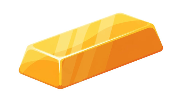 Shiny gold bar vector illustration on white background