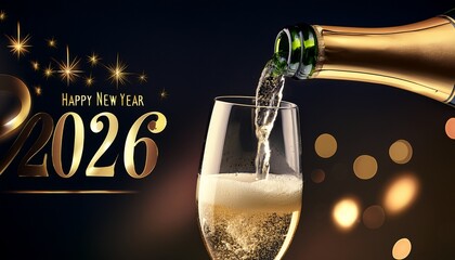 Pouring Champagne Into A Glass For A Happy New Year Celebration In 2026