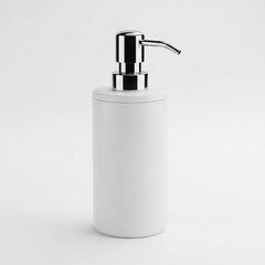 Obraz premium White soap dispenser with black pump bathroom