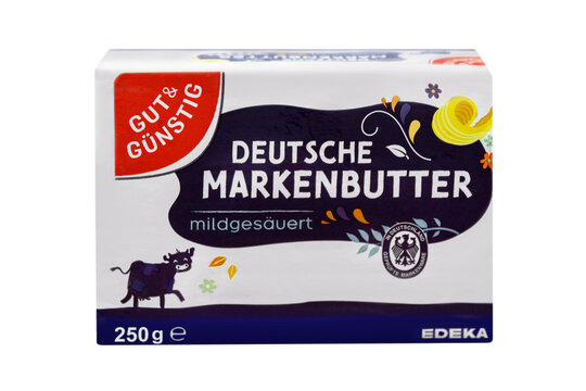 Deutsche Butter Markenbutter von Gut & G&uuml;nstig Edeka isolated on white background