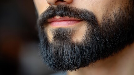 Close-up of a man's stylish beard and mustache