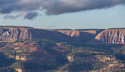 View of the steep slopes of Borgustansky Ridge in Kislovodsk
