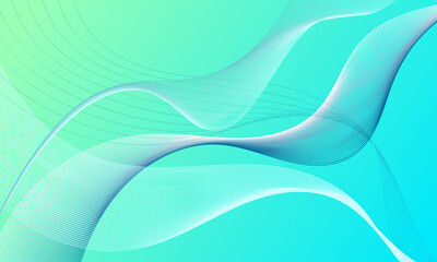 Obraz premium green blue turquoise smooth lines wave curves luxury soft gradient abstract background