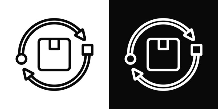 Interchangeability Icon White And Black Background Style