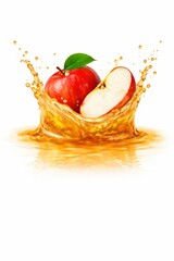 Red Apple Splashing in Juice