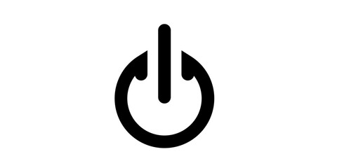 Vector illustration of a fishing hook designed as a circular power button icon for a web start switch representing technology and electric energy control