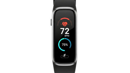 Fitness Tracker Smartwatch Displaying Heart Rate and Activity Data.