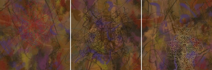 Abstract image for printing. Picture for modern interiors. The picture is painted by hand on a tablet. © neurostructure