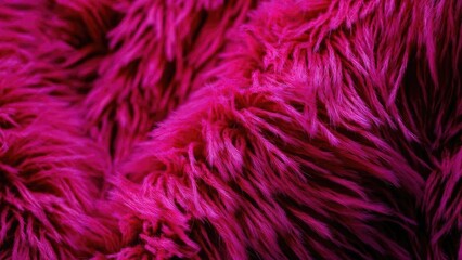 Obraz premium Close-up of bright pink fluffy fur fibers. Concept Macro close-up, Bright pink fluffy fur fibers, Textural detail study, Soft tactile photography, Color pop close-up