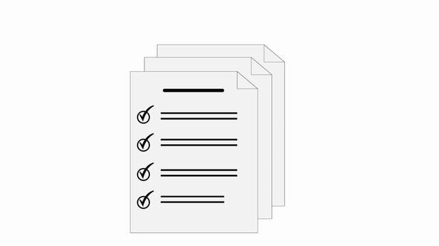 Document animation motion graphic icon
