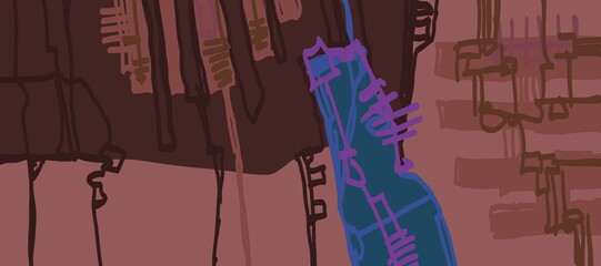 Abstract image for printing. Picture for modern interiors. The picture is painted by hand on a tablet. © neurostructure